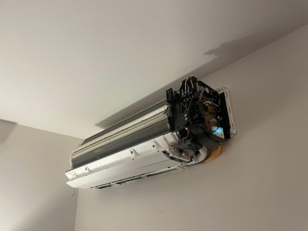 Indoor unit with the cover off.